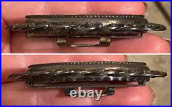 Antique Victorian REDDALL & CO Sterling Hand Painted Portrait Cameo BELT BUCKLE