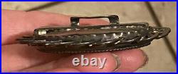Antique Victorian REDDALL & CO Sterling Hand Painted Portrait Cameo BELT BUCKLE