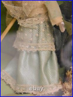 Antique Victorian Roombox Diorama Dolls Playing Croquet Hand Made Painted