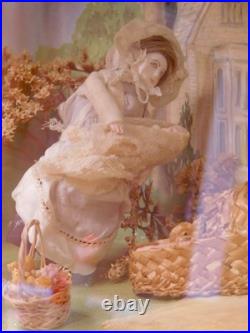 Antique Victorian Roombox Diorama Dolls Playing Croquet Hand Made Painted