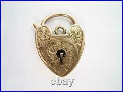Antique Victorian Rose Gold Hand Engraved Padlock Clasp