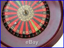 Antique Victorian Roulette Casino Game Wood Hand Made Stamped Marked