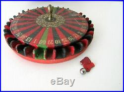 Antique Victorian Roulette Casino Game Wood Hand Made Stamped Marked