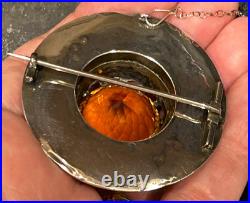 Antique Victorian Scottish Agate Cairngorm Sash Kilt Brooch Pin