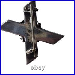 Antique Victorian Scottish St Andrews Cross Sterling Silver Bloodstone Brooch