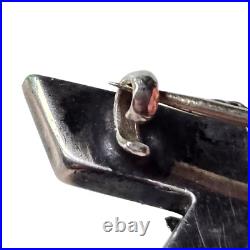 Antique Victorian Scottish St Andrews Cross Sterling Silver Bloodstone Brooch