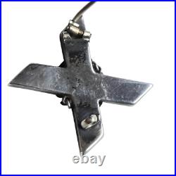 Antique Victorian Scottish St Andrews Cross Sterling Silver Bloodstone Brooch