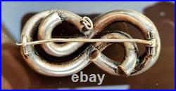 Antique Victorian Scottish Sterling Silver Knot Brooch / Pendant Hand Engraved