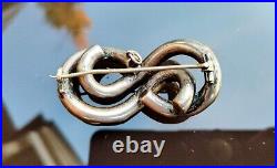 Antique Victorian Scottish Sterling Silver Knot Brooch / Pendant Hand Engraved