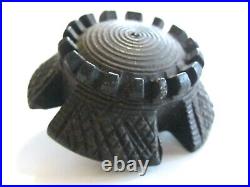 Antique Victorian Scottish Thistle Flower Maltese Cross Bog Oak Wood Pin Brooch