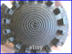 Antique Victorian Scottish Thistle Flower Maltese Cross Bog Oak Wood Pin Brooch