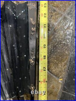 Antique Victorian Sequined Black Folding Hand Fan