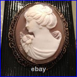 Antique Victorian Shell Cameo Gold Silver Ornate Art Nouveau Lady Hand Carved Antique Victorian Shell Cameo Gold Silver Ornate Art Nouveau Lady Hand Carved