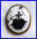Antique Victorian Silhouette Cameo Portrait Brooch Hand Painted Luster Pin Lady