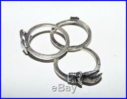 Antique Victorian Silver Fede Gimmel Ring Betrothal Ring Clasped Hands & Heart