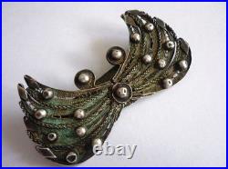 Antique Victorian Silver Filigree Brooch Pin Hand Made 18 Century