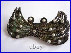 Antique Victorian Silver Filigree Brooch Pin Hand Made 18 Century