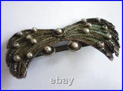 Antique Victorian Silver Filigree Brooch Pin Hand Made 18 Century