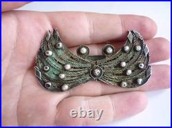 Antique Victorian Silver Filigree Brooch Pin Hand Made 18 Century