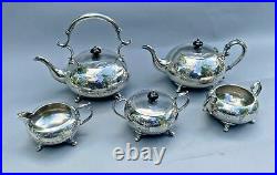 Antique Victorian Silver Plate 5 Piece Hand Engraved Teaset Buckingshire England