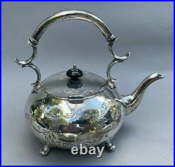 Antique Victorian Silver Plate 5 Piece Hand Engraved Teaset Buckingshire England