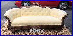 Antique Victorian Sofa Ornate Hand Carvings exceptional wood work throughout
