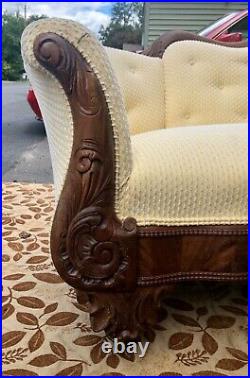 Antique Victorian Sofa Ornate Hand Carvings exceptional wood work throughout