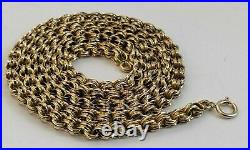 Antique Victorian Solid 14k Yellow Gold Hand Made Rollo Link 19 Chain Necklace