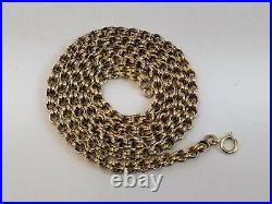 Antique Victorian Solid 14k Yellow Gold Hand Made Rollo Link 19 Chain Necklace