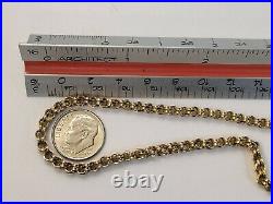 Antique Victorian Solid 14k Yellow Gold Hand Made Rollo Link 19 Chain Necklace