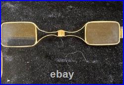 Antique Victorian Solid 18k Gold Opera Glasses Folding Working Condition Rare