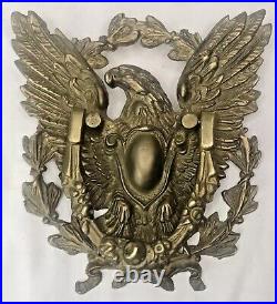 Antique Victorian Solid Brass Hand Forged Patriotic American Eagle Door Knocker