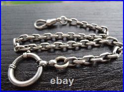 Antique Victorian Solid Silver 800 Watch Chain hand made- GERMANY