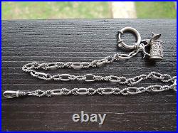 Antique Victorian Solid Silver 800 Watch Chain withfob hand made Germany