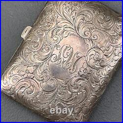 Antique Victorian Sterling Silver Chatelaine Mirror Compact Coin Purse