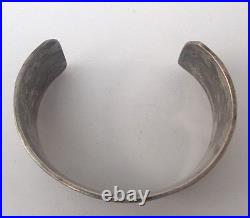 Antique Victorian Sterling Silver Cuff Bangle Bracelet Hand Engraved