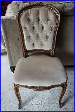 Antique Victorian Style Hand Carved Wood Parlor Chair