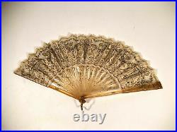 Antique Victorian Style Handmade Sequin Hand Fan