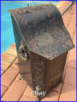 Antique Victorian Toleware Hand Painted Ornate Coal Scuttle Fireplace Ash Bin