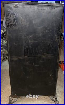 Antique Victorian Toleware Hand Painted Ornate Coal Scuttle Fireplace Ash Bin