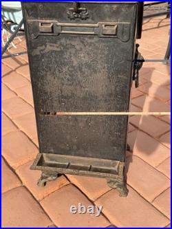 Antique Victorian Toleware Hand Painted Ornate Coal Scuttle Fireplace Ash Bin