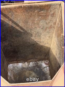 Antique Victorian Toleware Hand Painted Ornate Coal Scuttle Fireplace Ash Bin