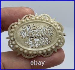 Antique Victorian Victoriana Jewelry Hand Carved Niagara Falls brooch