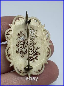 Antique Victorian Victoriana Jewelry Hand Carved Niagara Falls brooch