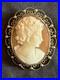 Antique Victorian Vintage 1/20 12K GOLD Cameo Hand Carved Shell Brooch Ornate