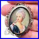 Antique Victorian Womans Brooch Pin Pendant Necklace Hand Painted Portrait