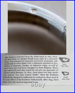 Antique Victorian Women Jewelry Circle Bangle Cuff Silver 800 Hand Carved buckle