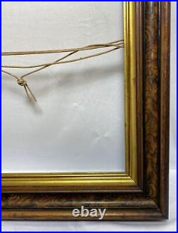 Antique Victorian Wood Frame Gold Gilt Deep Well Fits 20x16 Hand Painted Burl