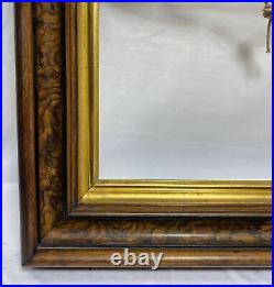 Antique Victorian Wood Frame Gold Gilt Deep Well Fits 20x16 Hand Painted Burl