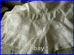 Antique Victorian/edwardian Lace & Hand Embroidered Ladies Petticoat/tiered